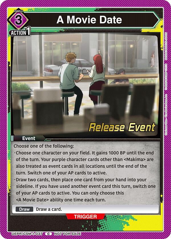Image for A Movie Date (UE22BT/CSM-1-037) (UE22BT: CHAINSAW MAN Release Event) (UE22BT_RE) - Union Arena