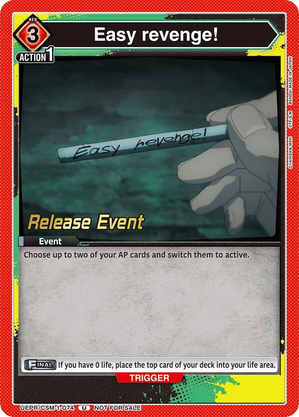 Image for Easy Revenge! (UE22BT/CSM-1-074) (UE22BT: CHAINSAW MAN Release Event) (UE22BT_RE) - Union Arena