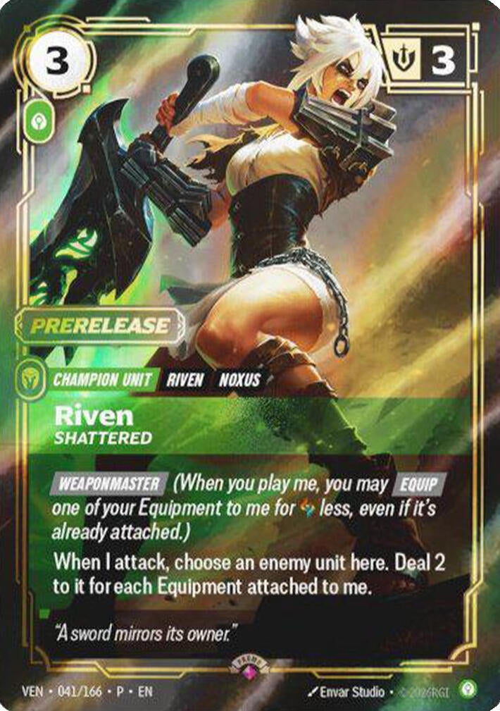 Image for Riven, Shattered (041/166) (Riftbound Organized Play Promotional Cards) (OPP) - Riftbound: League of Legends Trading Card Game