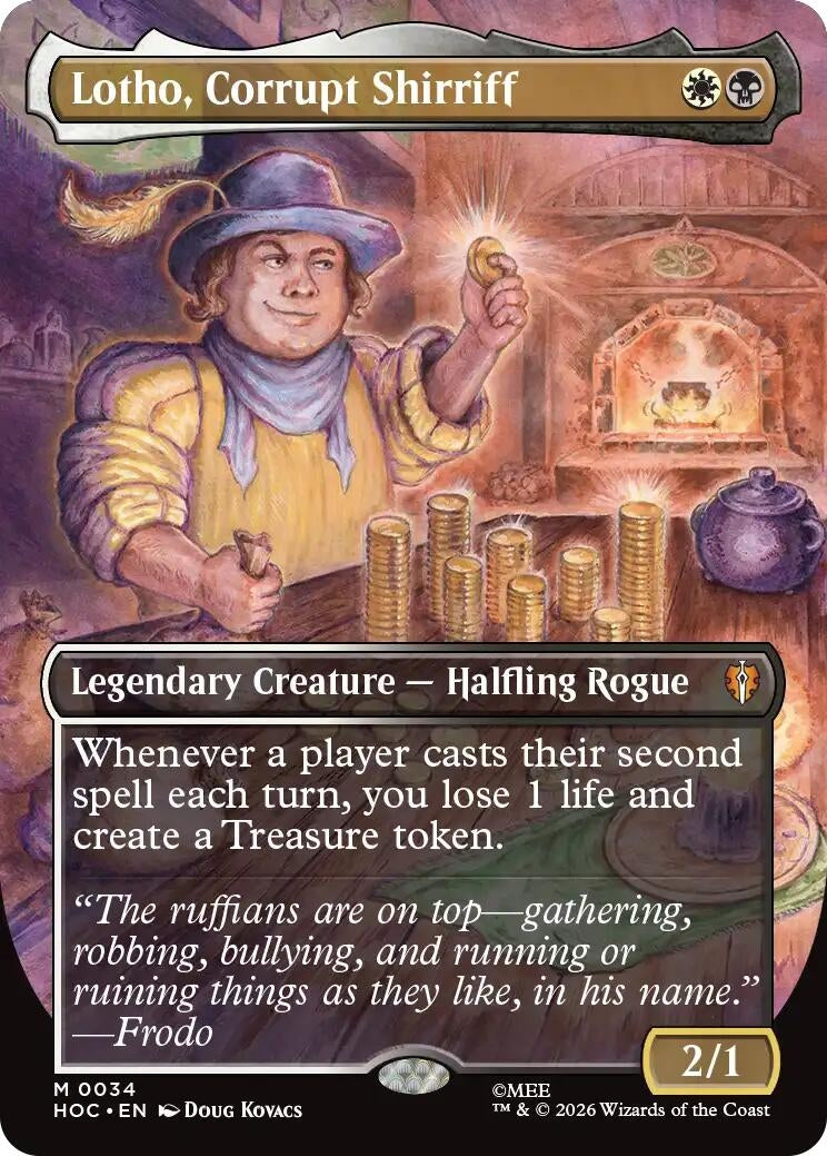 Image for Lotho, Corrupt Shirriff (Borderless) (34) (The Hobbit: Eternal-Legal) (HOC) - Magic: The Gathering