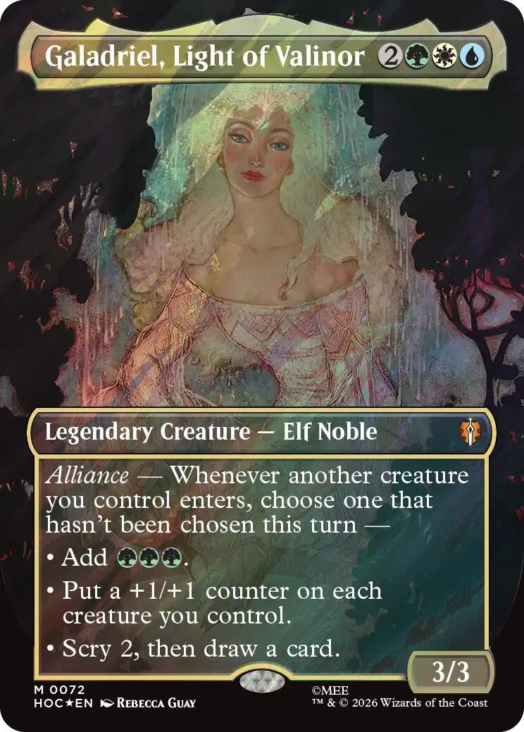 Image for Galadriel, Light of Valinor (Borderless) (Surge Foil) (72) (The Hobbit: Eternal-Legal) (HOC) - Magic: The Gathering