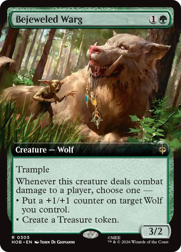 Image for Bejeweled Warg (Extended Art) (305) (The Hobbit) (HOB) - Magic: The Gathering