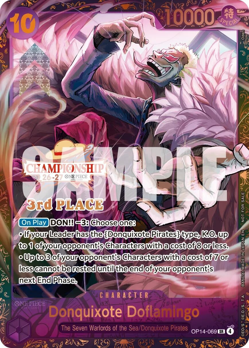 Image for Donquixote Doflamingo (CS 26-27 3rd Place Trophy Card) (OP14-069) (One Piece Promotion Cards) (OP-PR) - One Piece Card Game