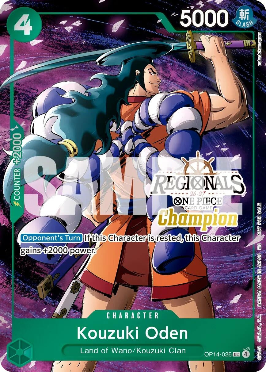 Image for Kouzuki Oden (Regionals Champion Card Set 26-27 Vol.2) (OP14-026) (One Piece Promotion Cards) (OP-PR) - One Piece Card Game