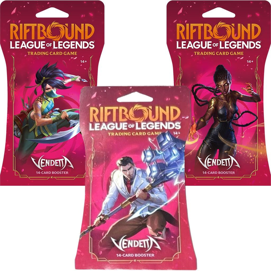 Image for Vendetta - Sleeved Booster Pack Art Bundle [Set of 3] - Riftbound: League of Legends Trading Card Game