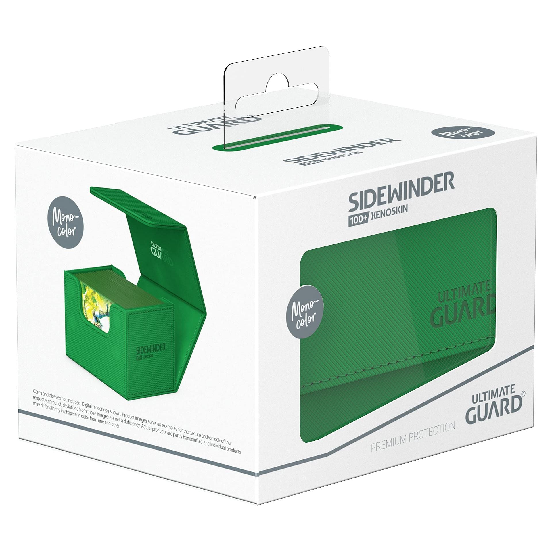Ultimate Guard Sidewinder Deck Case 100+ Xenoskin Standard Size Monocolor Green Deck Box - PokeBox USA