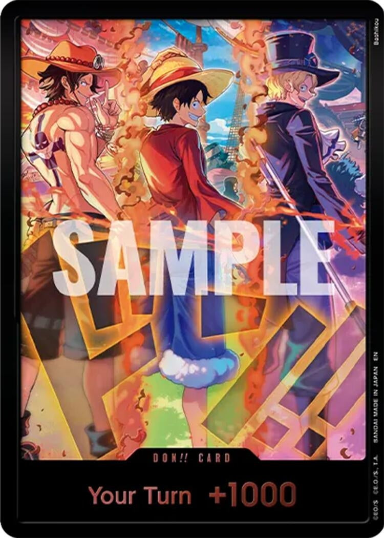 Image for DON!! Card (English Version 3rd Anniversary Set) (Ace, Luffy, Sabo) (One Piece Promotion Cards) (OP-PR) - One Piece Card Game