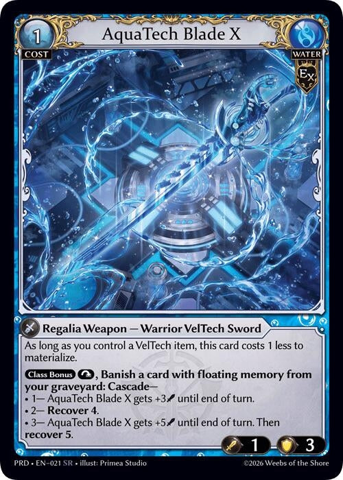 Image for AquaTech Blade X (021) (.asphodel/paradise) (PRD) - Grand Archive TCG