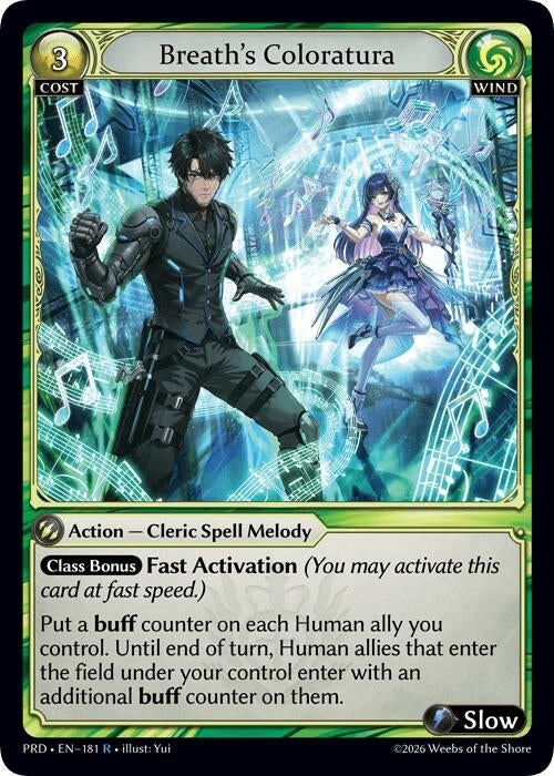 Image for Breath's Coloratura (181) (.asphodel/paradise) (PRD) - Grand Archive TCG
