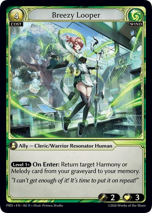 Image for Breezy Looper (182) (.asphodel/paradise) (PRD) - Grand Archive TCG