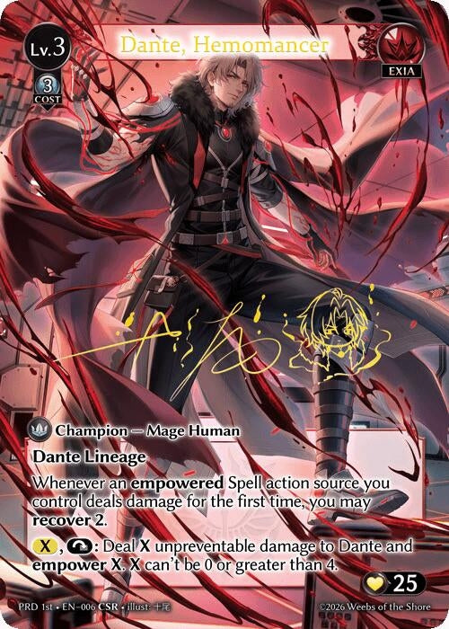 Image for Dante, Hemomancer (CSR) (006) (.asphodel/paradise) (PRD) - Grand Archive TCG