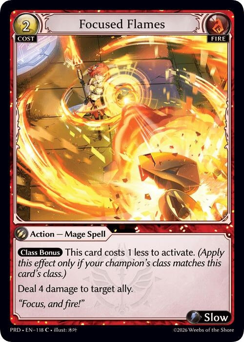 Image for Focused Flames (118) (.asphodel/paradise) (PRD) - Grand Archive TCG