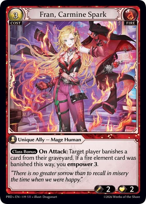 Image for Fran, Carmine Spark (119) (.asphodel/paradise) (PRD) - Grand Archive TCG