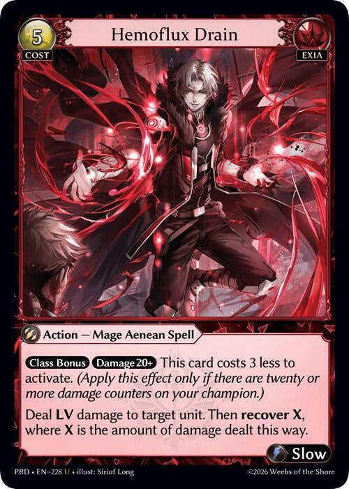 Image for Hemoflux Drain (228) (.asphodel/paradise) (PRD) - Grand Archive TCG