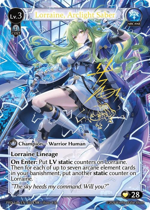 Image for Lorraine, Arclight Saber (CSR) (010) (.asphodel/paradise) (PRD) - Grand Archive TCG