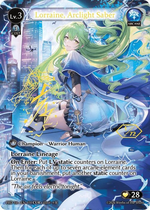 Image for Lorraine, Arclight Saber (CUR) (010) (.asphodel/paradise) (PRD) - Grand Archive TCG
