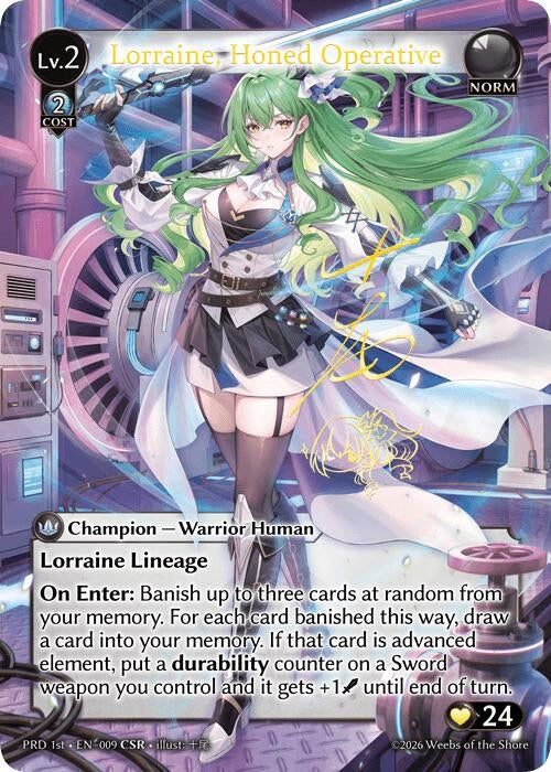 Image for Lorraine, Honed Operative (CSR) (009) (.asphodel/paradise) (PRD) - Grand Archive TCG
