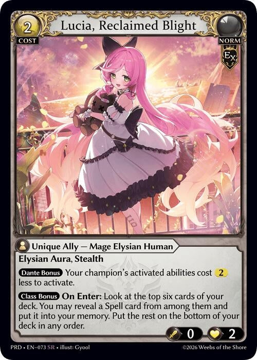 Image for Lucia, Reclaimed Blight (073) (.asphodel/paradise) (PRD) - Grand Archive TCG