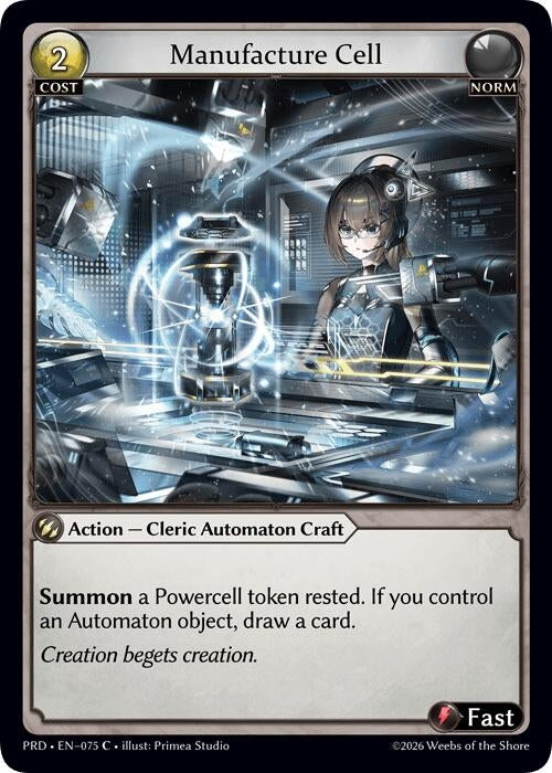 Image for Manufacture Cell (075) (.asphodel/paradise) (PRD) - Grand Archive TCG
