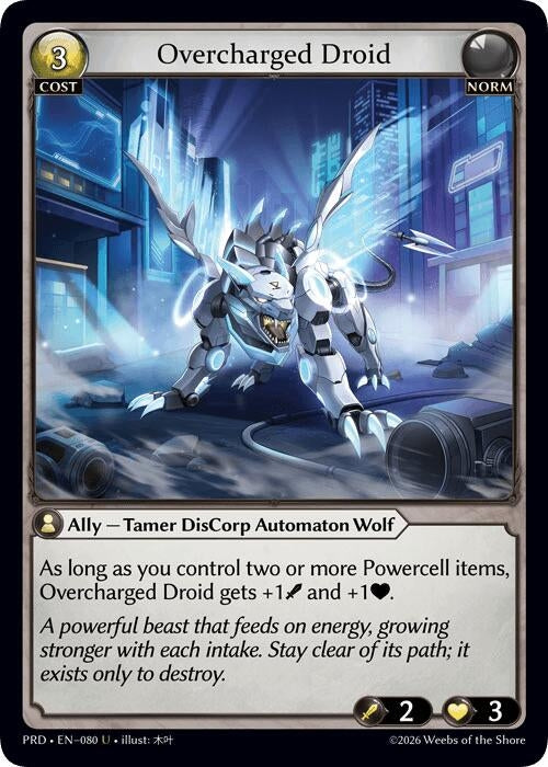 Image for Overcharged Droid (080) (.asphodel/paradise) (PRD) - Grand Archive TCG