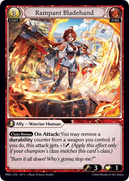 Image for Rampant Bladehand (129) (.asphodel/paradise) (PRD) - Grand Archive TCG