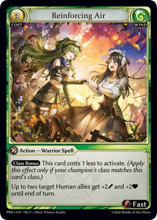 Image for Reinforcing Air (196) (.asphodel/paradise) (PRD) - Grand Archive TCG