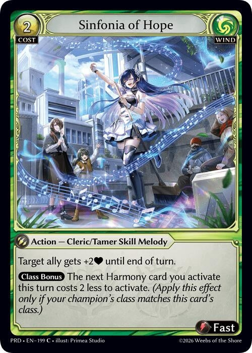 Image for Sinfonia of Hope (199) (.asphodel/paradise) (PRD) - Grand Archive TCG