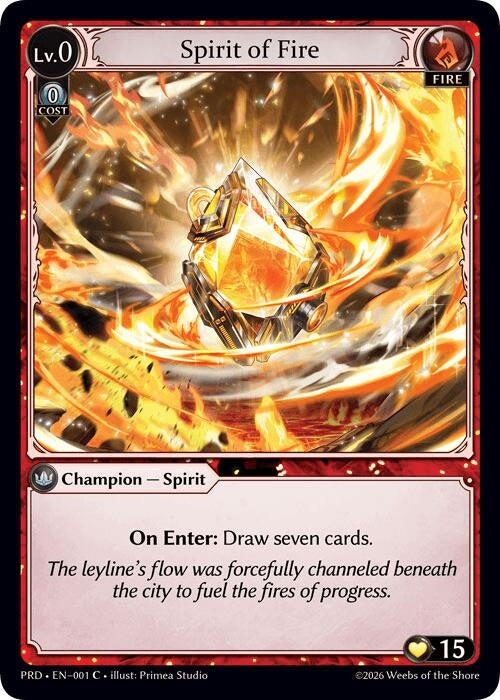 Image for Spirit of Fire (001) (.asphodel/paradise) (PRD) - Grand Archive TCG