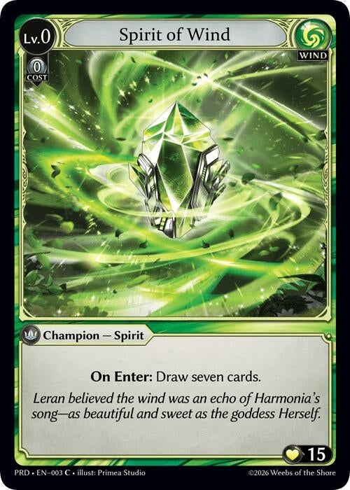 Image for Spirit of Wind (003) (.asphodel/paradise) (PRD) - Grand Archive TCG
