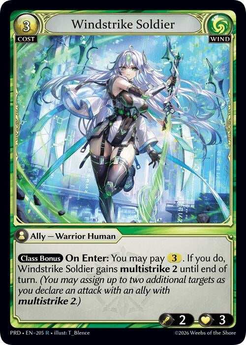 Image for Windstrike Soldier (205) (.asphodel/paradise) (PRD) - Grand Archive TCG