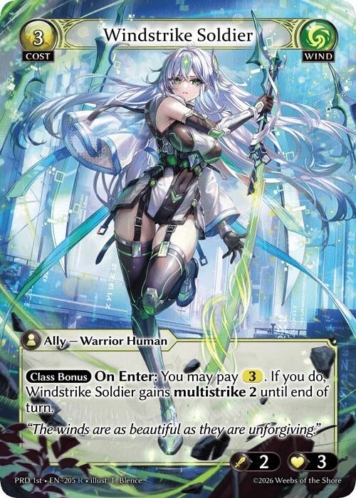 Image for Windstrike Soldier (1st Edition) (205) (.asphodel/paradise) (PRD) - Grand Archive TCG