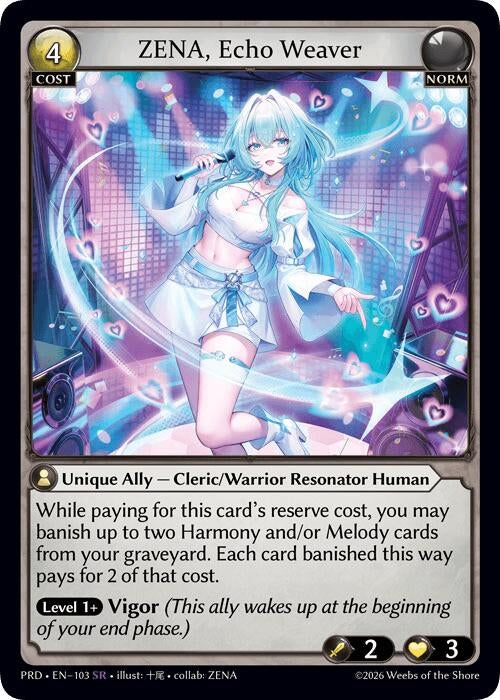 Image for ZENA, Echo Weaver (103) (.asphodel/paradise) (PRD) - Grand Archive TCG