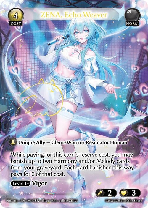Image for ZENA, Echo Weaver (CSR) (103) (.asphodel/paradise) (PRD) - Grand Archive TCG