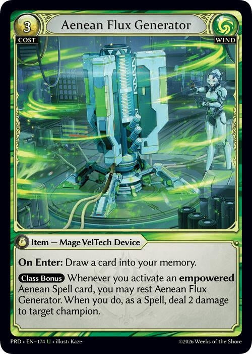 Image for Aenean Flux Generator (Interference Curio Foil) (174) (.asphodel/paradise) (PRD) - Grand Archive TCG