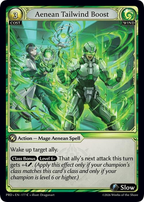 Image for Aenean Tailwind Boost (Interference Curio Foil) (177) (.asphodel/paradise) (PRD) - Grand Archive TCG