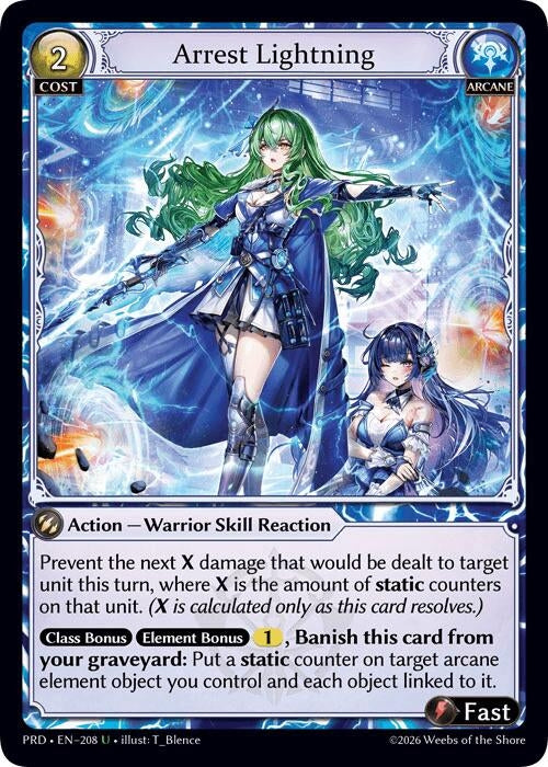 Image for Arrest Lightning (Interference Curio Foil) (208) (.asphodel/paradise) (PRD) - Grand Archive TCG