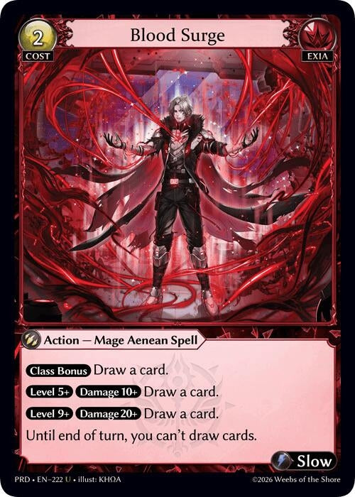 Image for Blood Surge (Interference Curio Foil) (222) (.asphodel/paradise) (PRD) - Grand Archive TCG