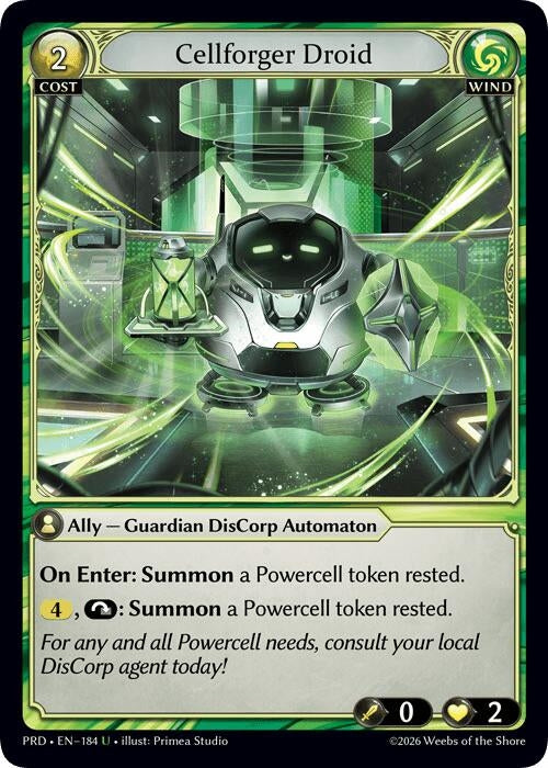 Image for Cellforger Droid (Interference Curio Foil) (184) (.asphodel/paradise) (PRD) - Grand Archive TCG