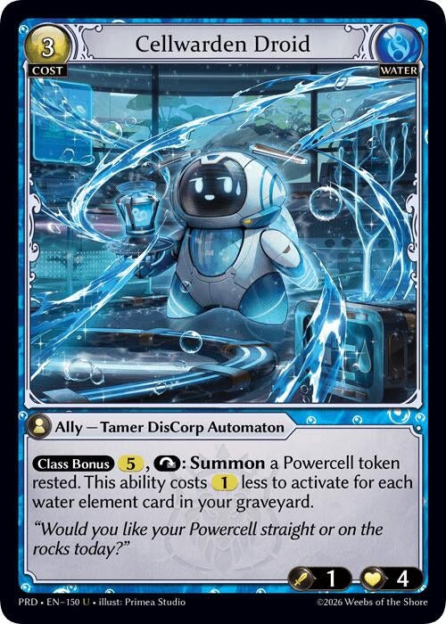 Image for Cellwarden Droid (Interference Curio Foil) (150) (.asphodel/paradise) (PRD) - Grand Archive TCG