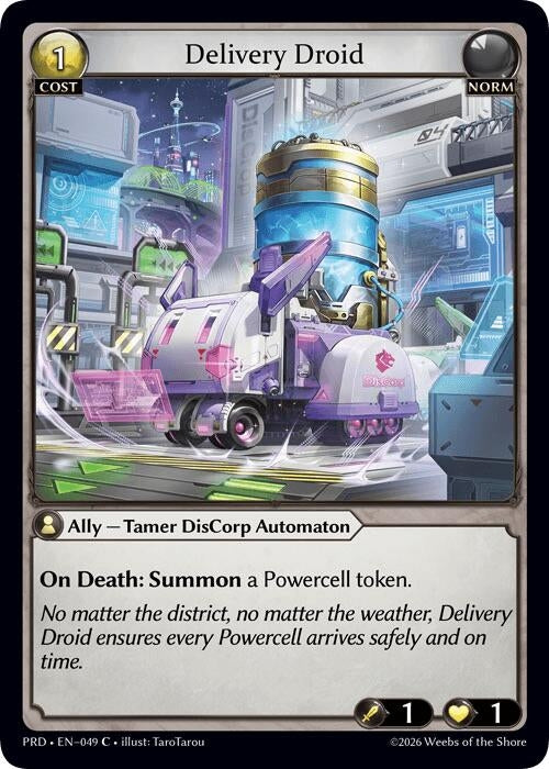 Image for Delivery Droid (Interference Curio Foil) (049) (.asphodel/paradise) (PRD) - Grand Archive TCG
