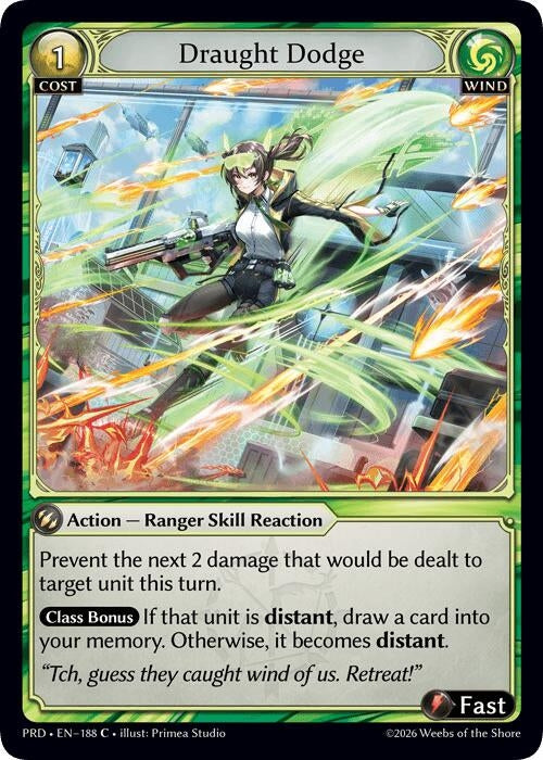 Image for Draught Dodge (Interference Curio Foil) (188) (.asphodel/paradise) (PRD) - Grand Archive TCG