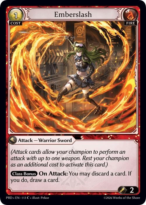 Image for Emberslash (Interference Curio Foil) (113) (.asphodel/paradise) (PRD) - Grand Archive TCG