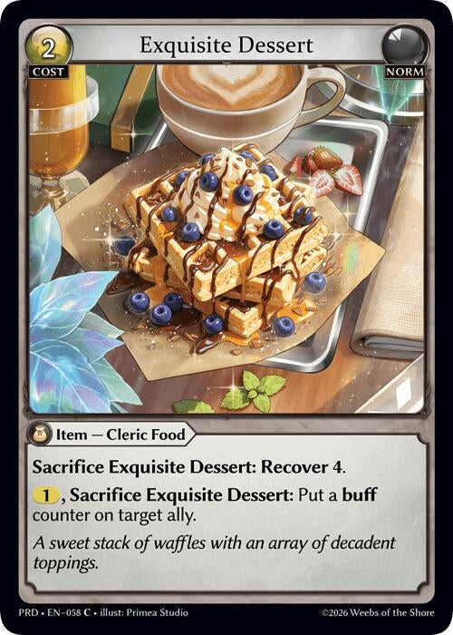 Image for Exquisite Dessert (Interference Curio Foil) (058) (.asphodel/paradise) (PRD) - Grand Archive TCG