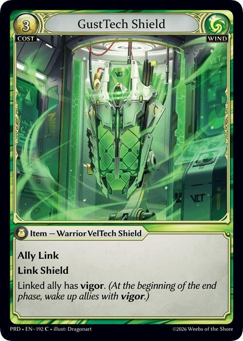Image for GustTech Shield (Interference Curio Foil) (192) (.asphodel/paradise) (PRD) - Grand Archive TCG