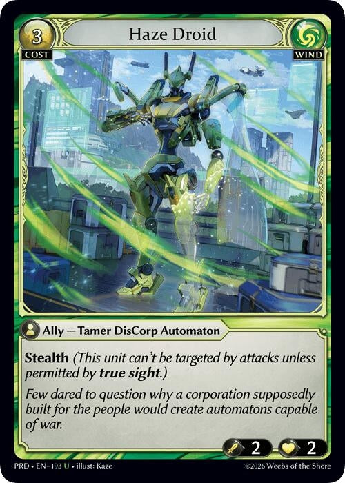 Image for Haze Droid (Interference Curio Foil) (193) (.asphodel/paradise) (PRD) - Grand Archive TCG