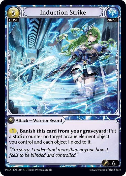 Image for Induction Strike (Interference Curio Foil) (214) (.asphodel/paradise) (PRD) - Grand Archive TCG