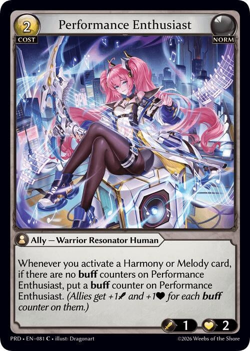 Image for Performance Enthusiast (Interference Curio Foil) (081) (.asphodel/paradise) (PRD) - Grand Archive TCG