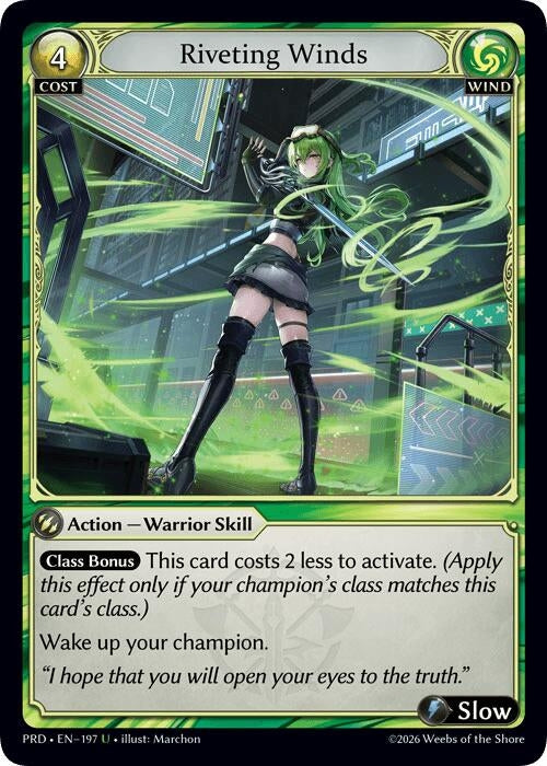 Image for Riveting Winds (Interference Curio Foil) (197) (.asphodel/paradise) (PRD) - Grand Archive TCG