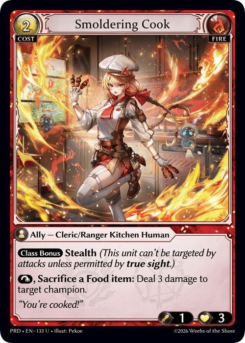 Image for Smoldering Cook (Interference Curio Foil) (133) (.asphodel/paradise) (PRD) - Grand Archive TCG