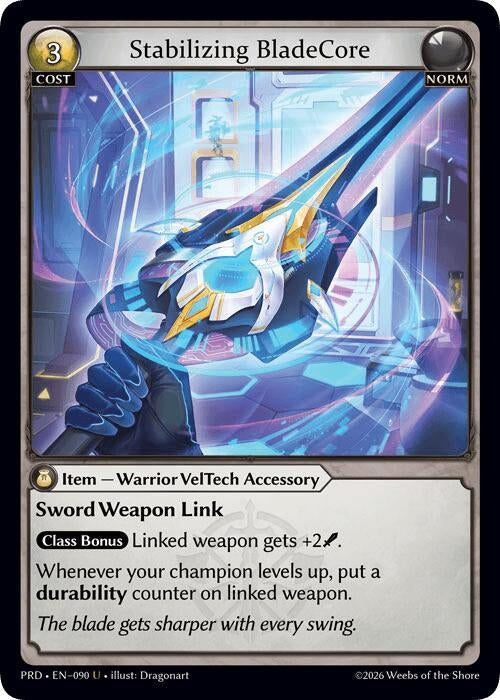 Image for Stabilizing BladeCore (Interference Curio Foil) (090) (.asphodel/paradise) (PRD) - Grand Archive TCG